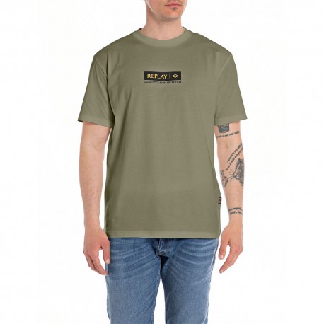 Replay T-Shirt Logo Centrale Army Uomo