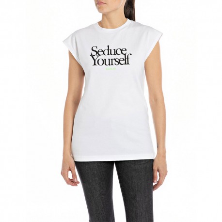 Replay T-Shirt Smanicata Bianco Donna