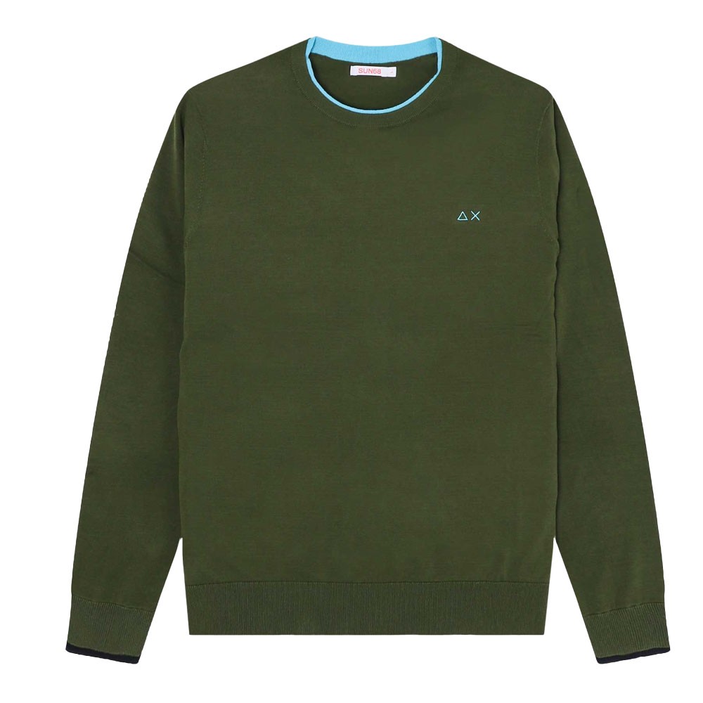 Image of Sun 68 Maglia Maniche Lunghe Giro Verde Uomo S