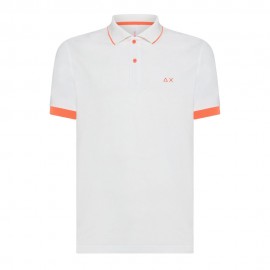 Sun 68 Polo Big Logo Fluo Bianco Uomo