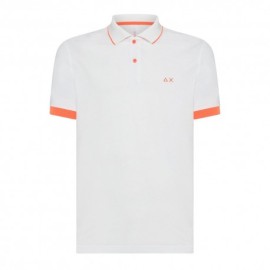 Sun 68 Polo Big Logo Fluo Bianco Uomo