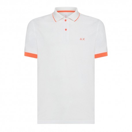 Sun 68 Polo Big Logo Fluo Bianco Uomo