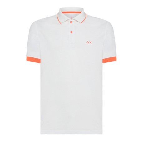 Sun 68 Polo Big Logo Fluo Bianco Uomo
