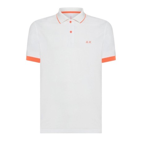 Sun 68 Polo Big Logo Fluo Bianco Uomo