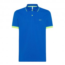 Sun 68 Polo Big Logo Fluo Blu Uomo