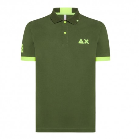 Sun 68 Polo Big Logo Fluo Verde Uomo