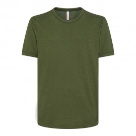 Sun 68 T-Shirt Fiammata Verde Uomo