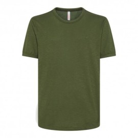 Sun 68 T-Shirt Fiammata Verde Uomo