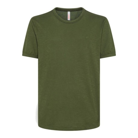 Sun 68 T-Shirt Fiammata Verde Uomo