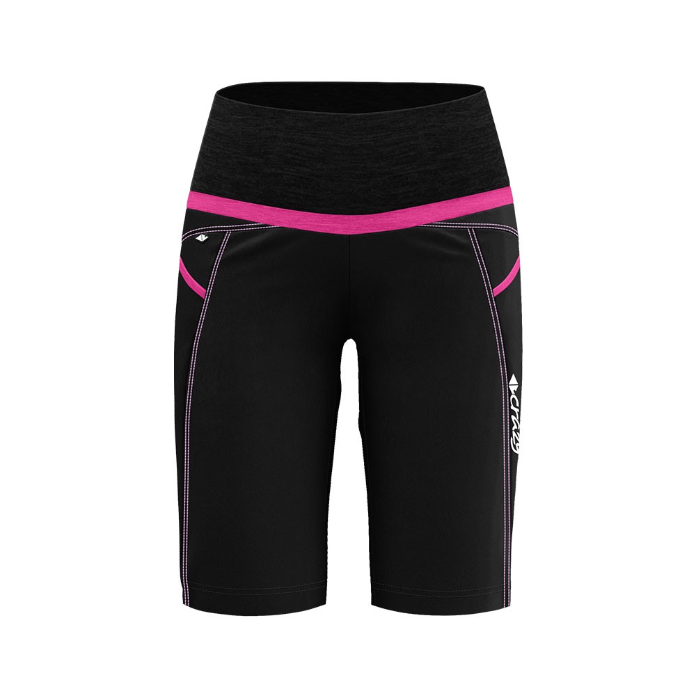 Crazy Pantaloni Corti Trekking Exit Rosa Nero Donna XS