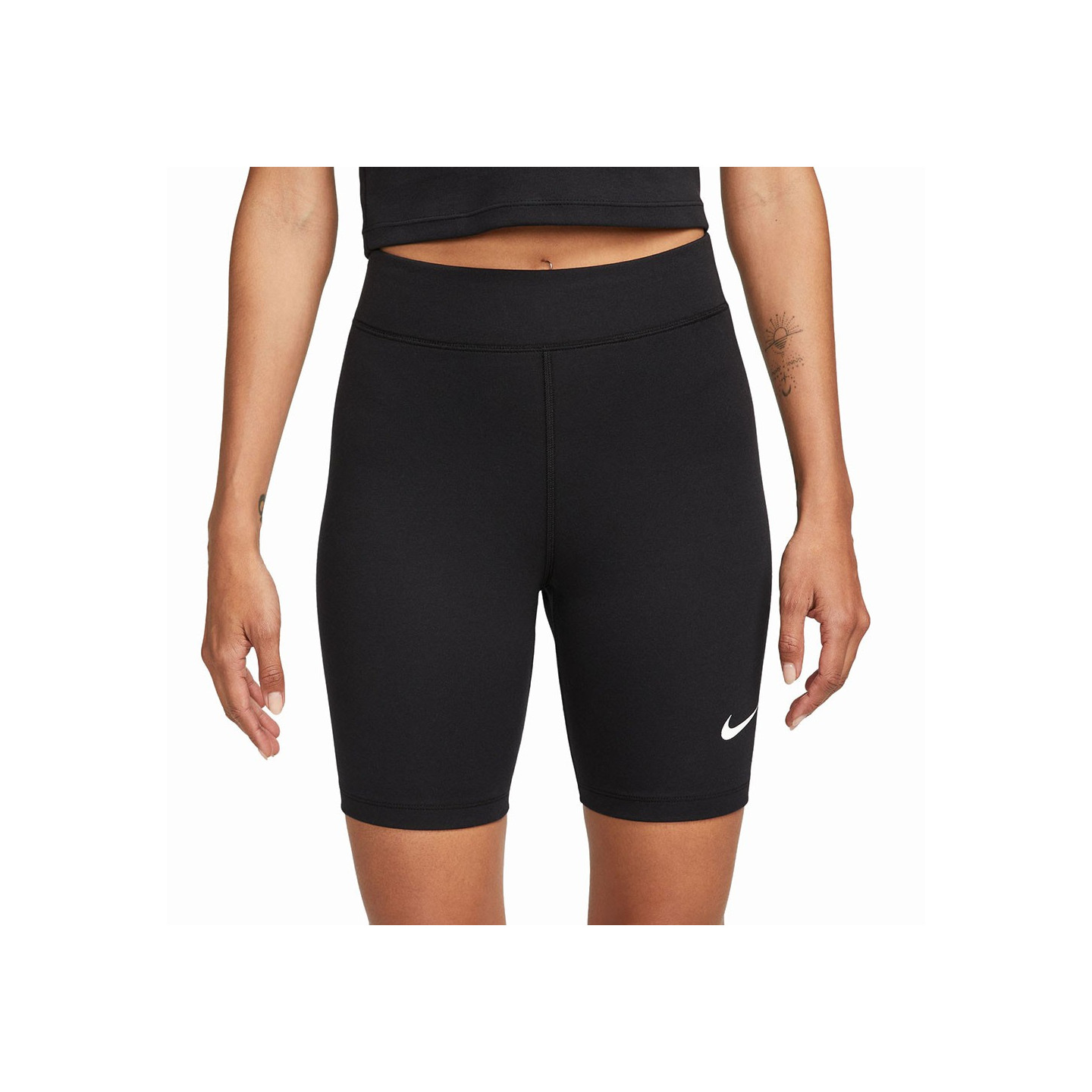 Nike Donna Nero Small Logo 8In W - Pantaloncini - Immagine 3