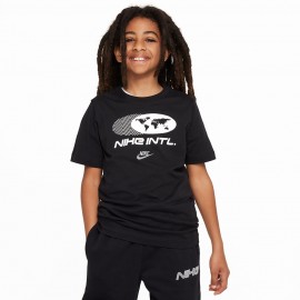 Nike T-Shirt Logo Fantasia Nero Bambino