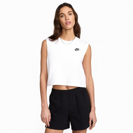 Nike Crop Top Bianco Donna