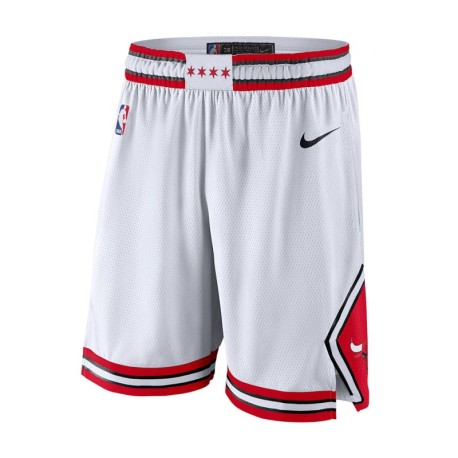 Nike Pantaloncini Basket Nba Bulls Association Bianco Rosso Uomo