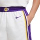 Nike Pantaloncini Basket Nba Lakers Association Bianco Viola Uomo