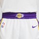 Nike Pantaloncini Basket Nba Lakers Association Bianco Viola Uomo
