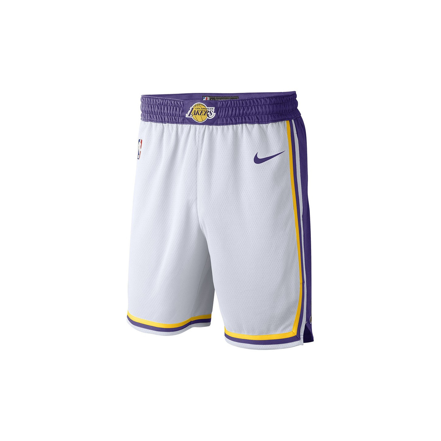 Nike Pantaloncini Basket Nba Lakers Association Bianco Viola Uomo S