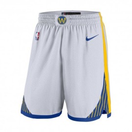 Nike Pantaloncini Basket Nba Warrior Association Bianco Giallo Uomo