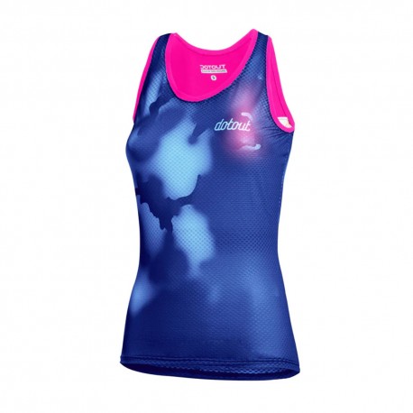 Dotout Canotta Ciclismo Mood 2.0 Fucsia Blu Donna