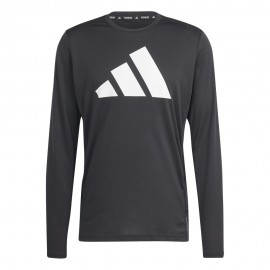 ADIDAS Maglia Running Manica Lunga Nero Bianco Uomo