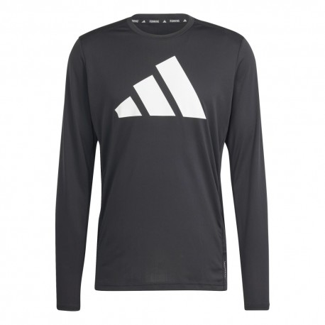 ADIDAS Maglia Running Manica Lunga Nero Bianco Uomo