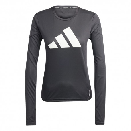 ADIDAS Maglia Running Manica Lunga Energized Nero Bianco Donna