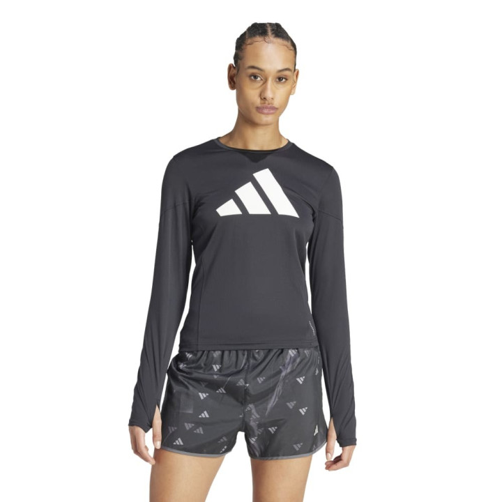 ADIDAS Maglia Running Manica Lunga Energized Nero Bianco Donna
