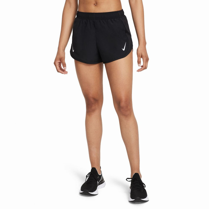 Nike Pantaloncini Running Tempo Race Nero Argento Donna