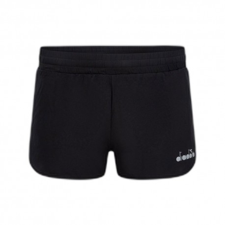 Diadora Pantaloncini Running Super Light Split 3" Nero Uomo