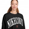 Nike Felpa Tennis Court Heritage Nero Donna