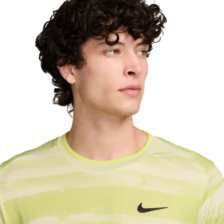 Nike T-Shirt Tennis Dri-Fit Advantage Printed Lime Nero Uomo