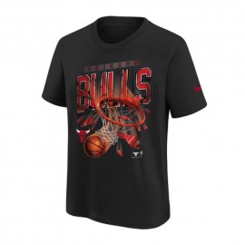 Nike Maglia Basket Nba Shattered Bulls Nero Rosso Bambino