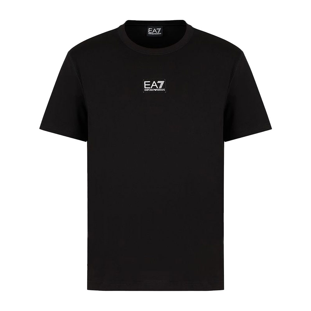 Ea7 T-Shirt Logo Centrale Bianco Nero Uomo S