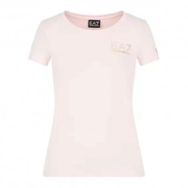 Ea7 T-Shirt Logo Cuore Rosa Donna