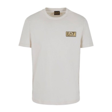Ea7 T-Shirt Logo Oro Bianco Uomo