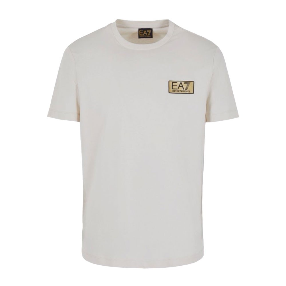 Ea7 T-Shirt Logo Oro Bianco Uomo S