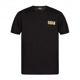 Ea7 T-Shirt Logo Oro Nero Uomo