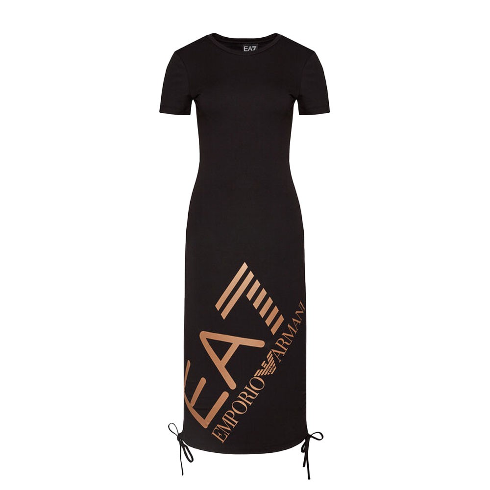 Ea7 Abito Da Spiaggia Logo Copricostume Nero Donna S