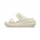 Crocs Crush Doppia Fascia Zeppa Crema - Sandali Mare Donna