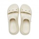 Crocs Crush Doppia Fascia Zeppa Crema - Sandali Mare Donna
