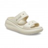 Crocs Crush Doppia Fascia Zeppa Crema - Sandali Mare Donna