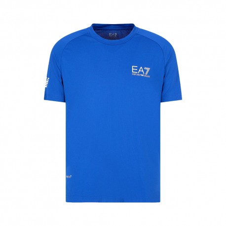 Ea7 T-Shirt Tennis Ventus 7 Azzurro Uomo
