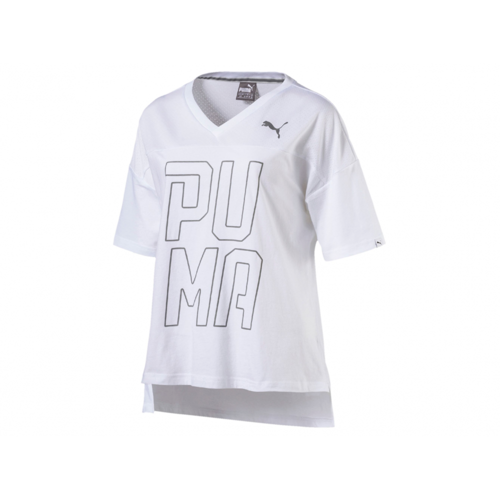 Image of Puma T-Shirt Donna Mm Scollo V Bianco M