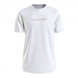 Calvin Klein T-Shirt Logo Centrale Bianco Uomo