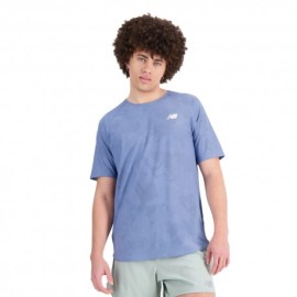 New Balance Maglia Running Q Speed Jacquard Blu Uomo