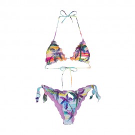 Effek Bikini Triangolo Sbambolato Multicolore Donna