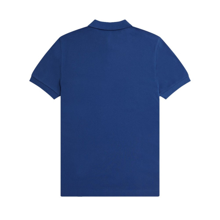 Fred Perry Polo Mezza Manica Tinta Unita Blu Uomo