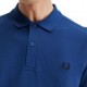 Fred Perry Polo Mezza Manica Tinta Unita Blu Uomo