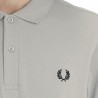 Fred Perry Polo Mezza Manica Tinta Unita Grigio Uomo