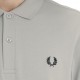 Fred Perry Polo Mezza Manica Tinta Unita Grigio Uomo